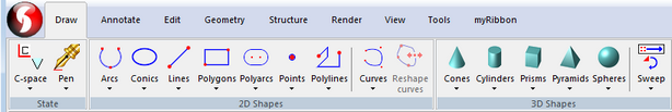 Standard "Draw" Ribbon Standard "Draw" Ribbon